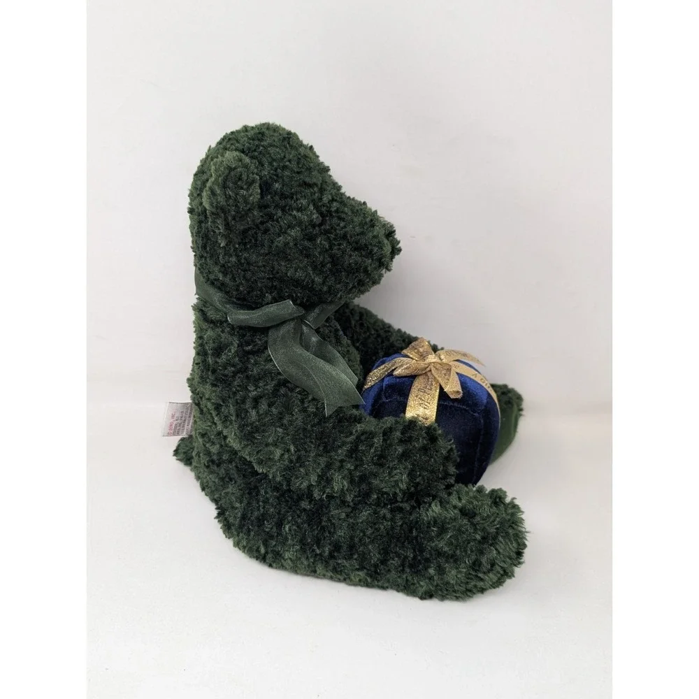 Vintage Gund Hearts A Glow 88020 Green Christmas Teddy Bear Peace Gift 90s 1990s
